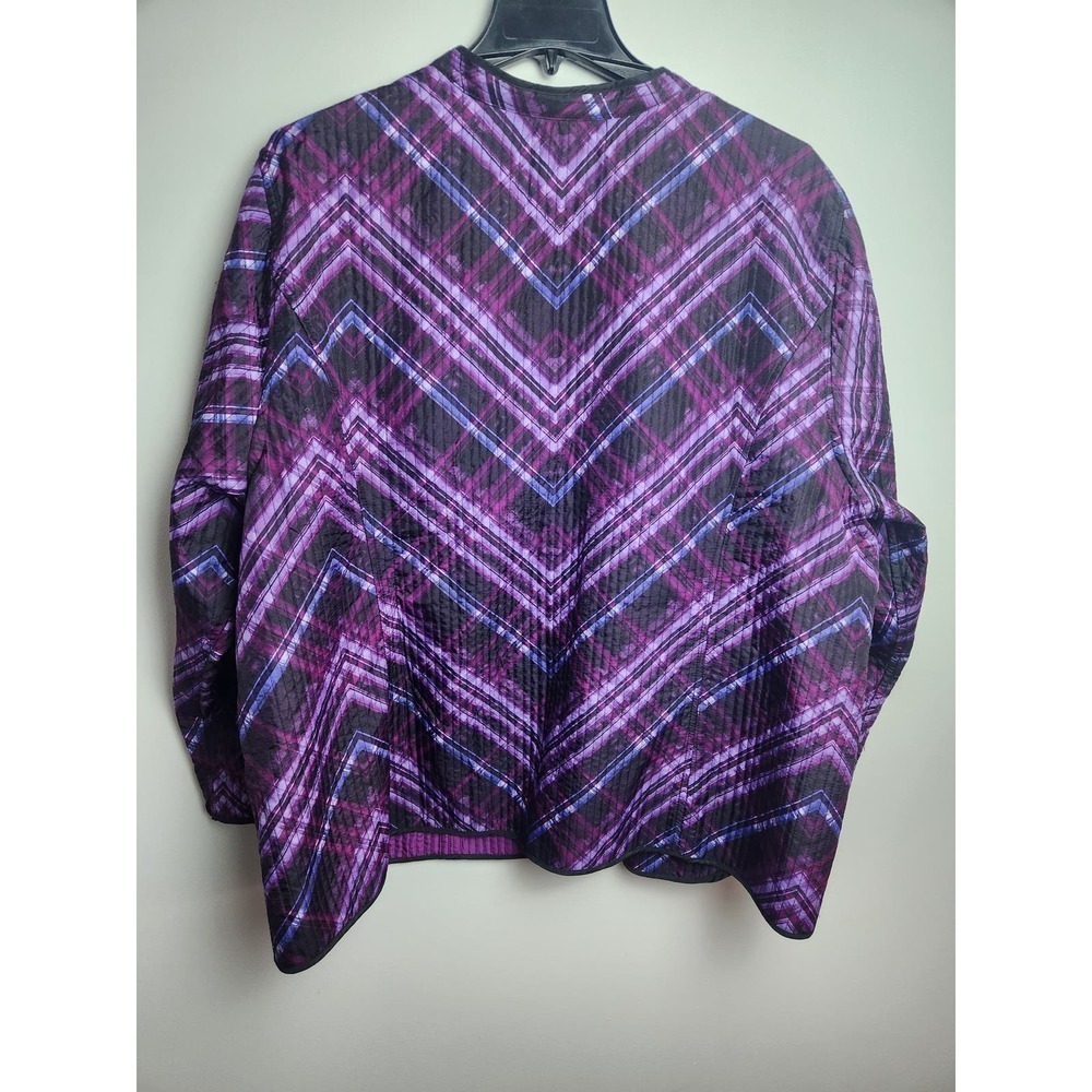 Catherines reversible Quilted jacket Berry Pink Plaid 4X spring - Picture 3 of 11